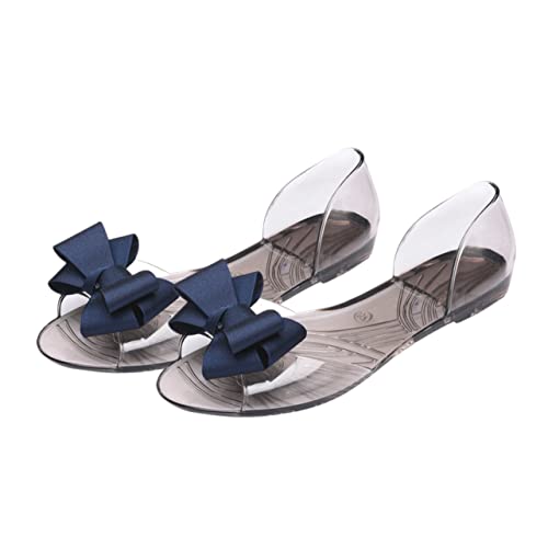 BESPORTBLE Damen Jelly Sandalen Flach Sommer Sandalen Bowknot Design Leicht Tragbar Strand Schuhe Blau Us Fußbekleidung von BESPORTBLE