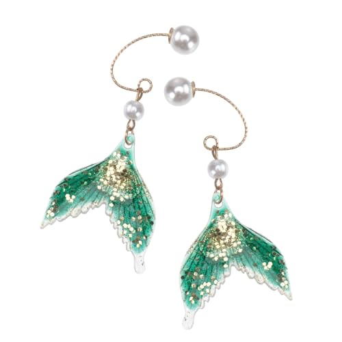 BESPORTBLE Damen Ohrringe Hängend Fischschwanz Design Blaue Ear Jewelry Kreative Ohranhänger Für Alltag und Party von BESPORTBLE