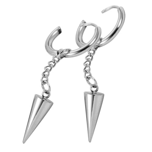 BESPORTBLE Damen Punk Ohrringe Hängend Edelstahl Rivet Ohrschmuck Minimalistischer Chic Dreieckiges Design Komfortabel und Langlebig für Büro und Konzert von BESPORTBLE