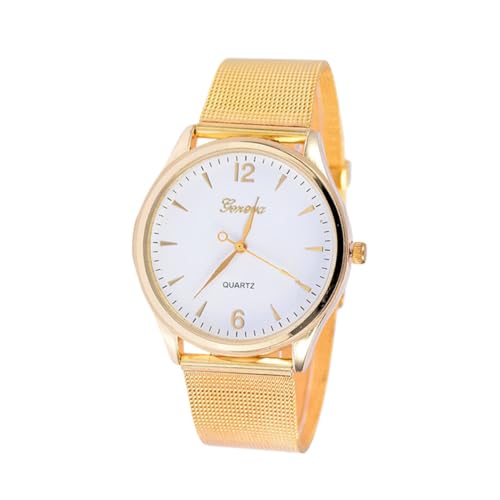 BESPORTBLE Quarzuhr Für Damen Mit Mesh-gürtel Glitzer-treibsandperlen Weißer Oberfläche Schlicht Und Elegant Langlebig Und Robust Für Täglichen Gebrauch von BESPORTBLE