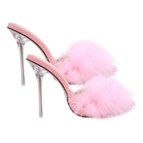 BESPORTBLE Damen Sandalen High Heels Spitz Zehen Absatz Rutschfeste Gummisohle Sommer Outdoor Schuhe Stilvolle Komfortable Slipper von BESPORTBLE