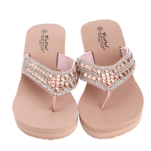BESPORTBLE Damen Sandalen Sommer Wasserdiamant Zehentrenner mit Rutsch Sohle Komfortable Beach Flops in Outdoor Schuhe für Strand und Freizeit von BESPORTBLE