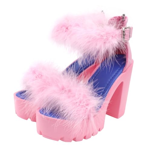 BESPORTBLE Damen Sandaletten mit Chunky Blockabsatz Kreative Sommer Schuhe aus Hochwertigem PU und Atmungsaktiv Strapazierfähig Eleganter Look für Frauen und Mädchen von BESPORTBLE