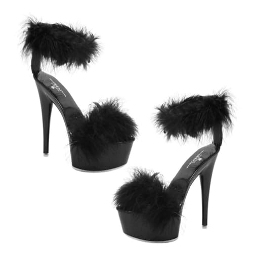 BESPORTBLE Damen Sandaletten mit Hohem Absatz Atmungsaktiv und Strapazierfähig Modische Sommerschuhe mit Feuchtigkeitsableitendem Innenmaterial Bequem für Alltag und Party Schwarz von BESPORTBLE