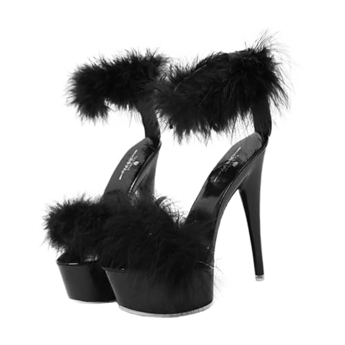 BESPORTBLE Damen Sandaletten mit Superhohem Absatz Rutschfest und Verschleißfest Modische Elegante Absatzschuhe für Damen für Party und Freizeit Erhältlich in Schwarz Zufällige Farbe von BESPORTBLE