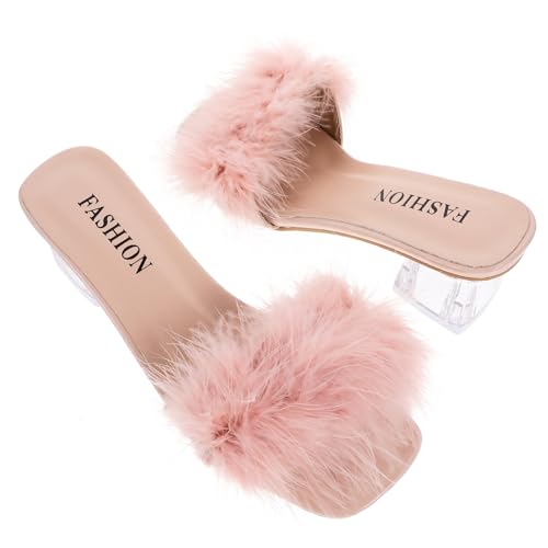 BESPORTBLE Damen Slipper Sommer Offen Zehen Modische Pantoffeln mit Klobigem Absatz Atmungsaktive Hausschuhe für Frauen Leicht und Vielseitig Kombinierbar von BESPORTBLE
