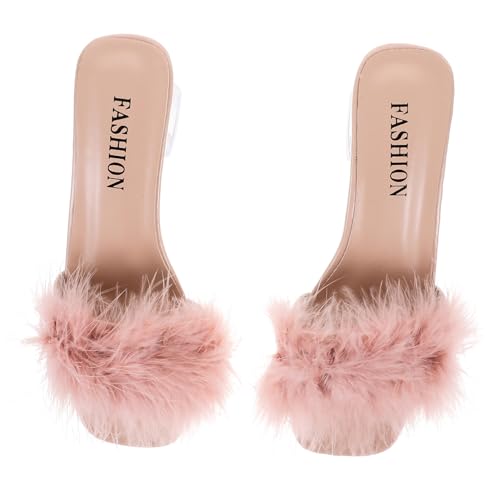 BESPORTBLE Damen Slipper Sommer Offene Zehen Chunky Heel Hausschuhe Bequeme PU Gummi Sandalen Leicht Atmungsaktiv Für Alltag Freizeit Strand von BESPORTBLE