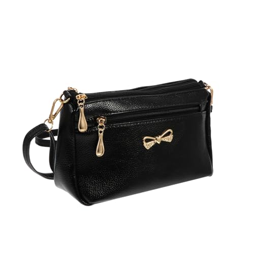 BESPORTBLE Damen Umhängetasche mit Schleifendekor PU Material Langlebig Modisch Crossbody Bag für Alltag Party Shopping Kleine Praktische Messenger Bag von BESPORTBLE