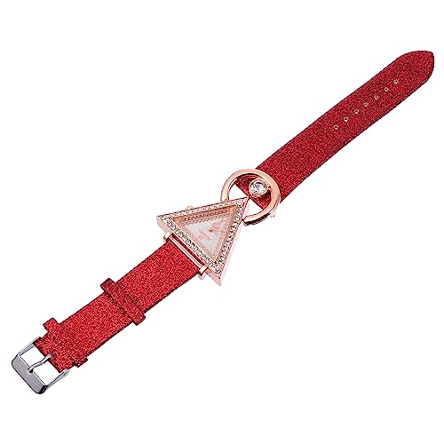 BESPORTBLE Damenmodeuhr Mit Strass Intarsien Und Kunstleder Armband Für Frauen Glänzendes Armband Aus Pu-Material Einzigartiges Design Als Handschmuck Für Verschiedene Anlässe von BESPORTBLE