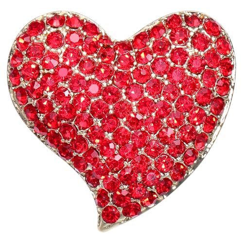 BESPORTBLE Herzbrosche 1 Stück Zarte Corsage -anstecknadel Roter Kristall Stilvolles Und Elegantes Accessoire von BESPORTBLE