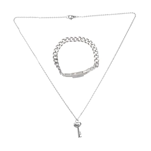 BESPORTBLE Delikates Titanstahl Armband mit Konzentrischem Schloss Modisches Unisex Schmuckstück für Frauen und Männer Robustes Langlebiges Design Geburtstagsgeschenk für Freundin und von BESPORTBLE