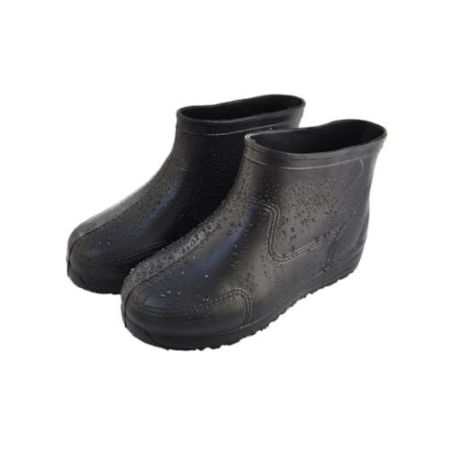 BESPORTBLE Dicke Rutschfeste Regen gummistiefel mit Niedrigem Schaft Alkaliresistente Verschleißfeste Eva sohle Stabile Laufsohle für Damen und Herren Schwarz für Nasse Außenbereiche und von BESPORTBLE