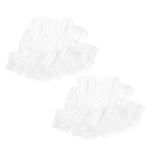 BESPORTBLE 2stücke Spitzen-dienstmädchenhüte Weiß Mit Motorhauben Cosplay-kopfbedeckungen Für Damen Kostüm-party-accessoires Moppkappen Aus Spitze Für Halloween Und Rollenspiele von BESPORTBLE