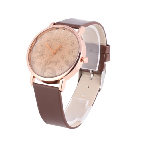 BESPORTBLE Digital Armbanduhr Damen Mit Quarzuhr Und Pu-lederarmband Runde Damenuhr Mit Ziffernblatt Uhren Für Damen von BESPORTBLE