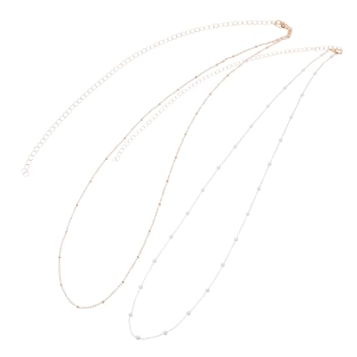 BESPORTBLE Doppellagige Damen Taillenkette mit Kunstperlen Modische Metall Bauchkette für Frauen Verstellbarer Body Waist Belt für Party Strand und Alltag Robustes Legierungsdesign von BESPORTBLE