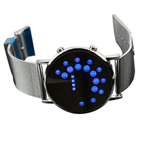 BESPORTBLE Drahtgitterwache Uhren für Männer Smartwatch für Männer Blaue LED-Digitaluhr LED-Spiegeluhr Herren geführte Uhr von BESPORTBLE