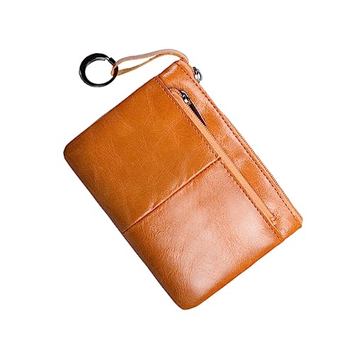 BESPORTBLE Kurze Brieftasche Aus Echtem Material Mit Reißverschluss Herren Geldbörse Für Karten Und Bargeld Praktische Und Langlebige Geldbörse von BESPORTBLE
