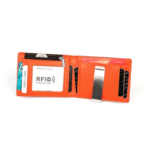 BESPORTBLE Echtes Leder Herren Geldbörse Ultrathin Brieftasche Mit RFID Schutz Clip Münztasche Und Kartenfächern Kaffee Farbe Für Männer Freunde Und Familie von BESPORTBLE