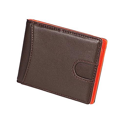 BESPORTBLE Echtes Leder Männer Geldbörse Ultradünn RFID Brieftasche Mit Münzfach Und Kartenhalter Kaffee Wallet Für Bankkarten Und Geldscheine Für Männer von BESPORTBLE