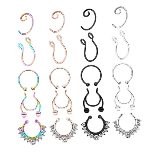 BESPORTBLE Edelstahl Nasenklammer Kein Piercing Langlebig Hautfreundlich Leichte Nasenringe für Damen Mädchen Modischer Schmuck Täglicher Gebrauch von BESPORTBLE