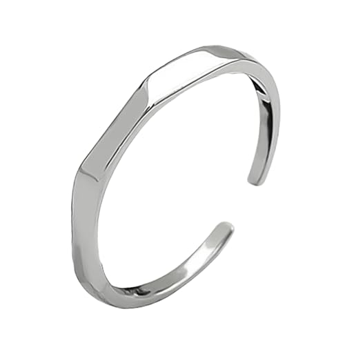BESPORTBLE Einfacher Rhombus Ring Aus Sterling Silber Verstellbarer Metallring Für Damen Und Herren Minimalistischer Schmuck Für Weiß Als Verlobungsring von BESPORTBLE