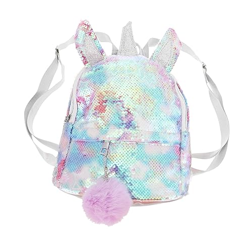 BESPORTBLE Einhorn Pailletten Rucksack Junge Mädchen Rucksack Vorschule Mädchen Tasche Langlebig Und Angenehm Zu Tragen Für Schule Reisen Shopping von BESPORTBLE