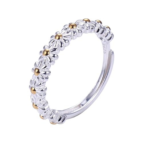 BESPORTBLE Blumenring Verstellbarer Offener Ring Für Damen Silbern Kreatives Fingerdekor Mit Blumenmotiv Geeignet Als Valentinstagsgeschenk von BESPORTBLE