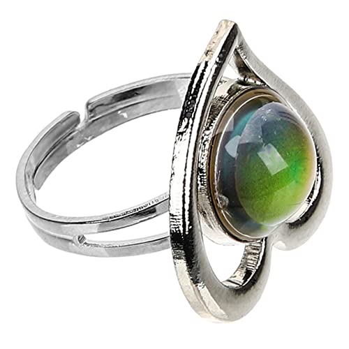 BESPORTBLE Einstellbarer Herz Stimmungsring Damen Farbwechsel Schmuck Leichter Legierungsring Alltag Accessoire von BESPORTBLE