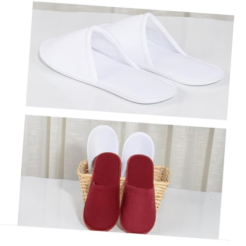 BESPORTBLE Einweg Hausschuhe aus Weichem Stoff mit Rutschfester Eva sohle Komfortable Atmungsaktive Indoor Slipper für Hotel Gäste und Zuhause Weiß von BESPORTBLE