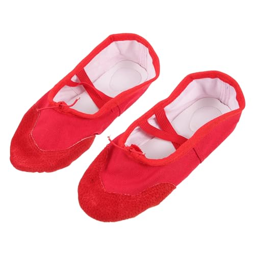 BESPORTBLE Elastische Ballettschläppchen mit Rutschfester Gummisohle Weiche Tanzschuhe für Yoga Ballett und Geeignet für Erwachsene Rot von BESPORTBLE