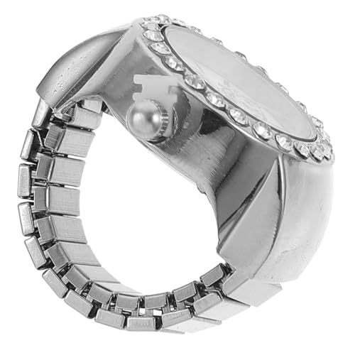 BESPORTBLE Fingeruhr Strass-ringuhr Elastische Ringuhr Ringquarzuhr Festivalgeschenk Glas Und Legierungen Quarzuhr von BESPORTBLE