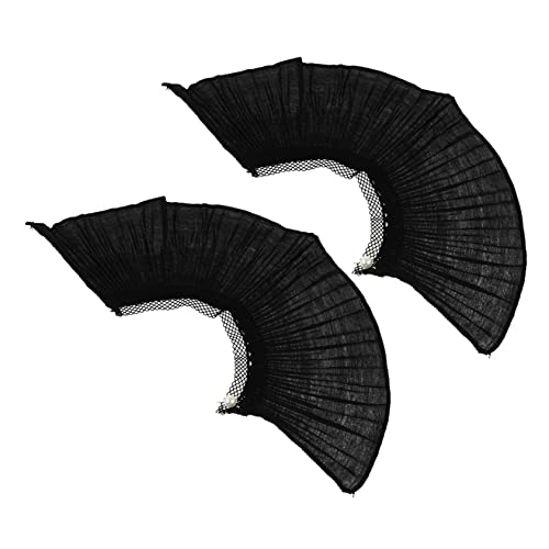 BESPORTBLE Chiffon Fake Sleeve Manschetten Damen Abnehmbare Handgelenksmanschetten Mit Spitzenbesatz Dekoratives Zubehör Für Blusen Pullover Und Kostüme Schwarz Mehrlagig von BESPORTBLE