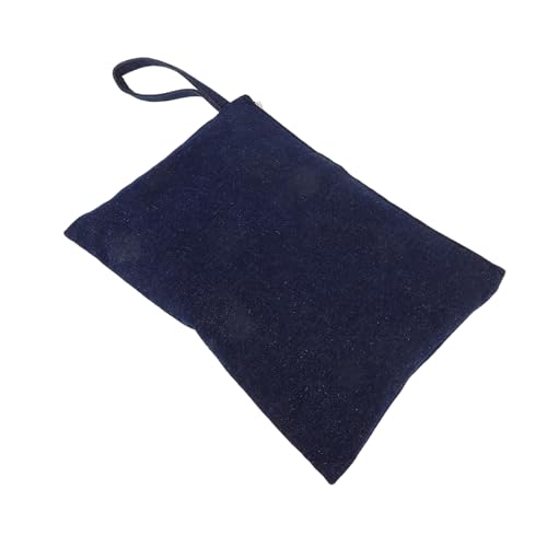 BESPORTBLE Elegante Make-up-Tasche Aus Gewaschenem Denim Kompakter Kosmetik-Organizer Reisetasche Handtasche Handgelenktasche Hautpflege-etui von BESPORTBLE