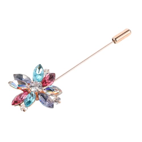 BESPORTBLE Elegante Mehrfarbige Blumenbrosche mit Zirkonbesatz Leichter Gerader Anstecker für Damen Vielseitiges Schmuckaccessoire für Mäntel Pullover Schals Geeignet für Hochzeiten Partys von BESPORTBLE