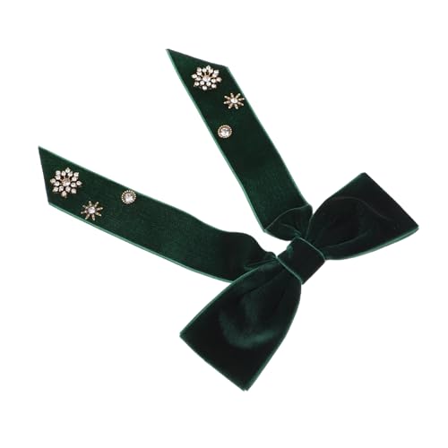 BESPORTBLE Elegante Samtbogenhaarclip Mit Strasssteinen Schneeflocken Modische Haar Accessoire Bowknot Haarnadel Großer Bogenknoten Haarstyling Clip von BESPORTBLE