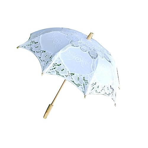 BESPORTBLE Elegante Spitzenschirm Hochzeitsschirm Für Braut Und Brautjungfern Dekorativer Regenschirm Mit Griff Und Durchmesser Für Fotografie Und Besondere Anlässe von BESPORTBLE
