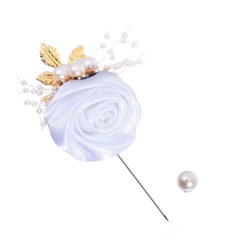 BESPORTBLE Elegante Stoffblumen brosche mit Feiner Verarbeitung Dekorative Hochzeitsanstecknadel Cremeweiß Modisches Accessoire für Brautkleider und Festliche Anlässe von BESPORTBLE