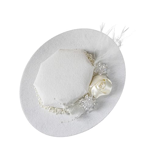 BESPORTBLE Eleganter Haarschmuck mit Blumen und Netz für Feierlichkeiten für Cocktailpartys Teepartys und Hochzeiten Weißes Design mit Haarclip von BESPORTBLE