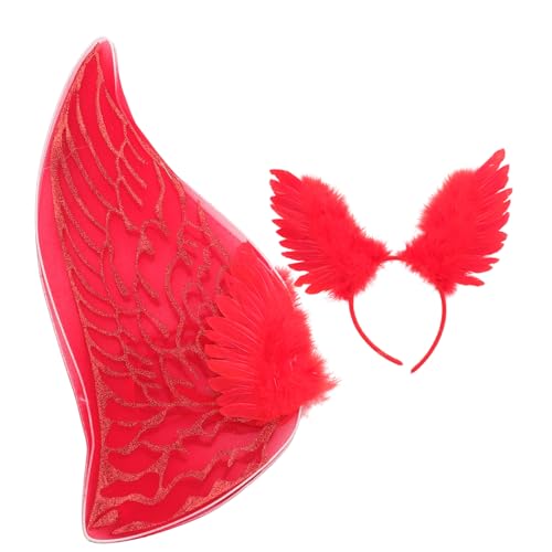 BESPORTBLE Engelskostümflügel Mit Stirnband Für Mädchen Cosplay-party-masquerade Dekorativ Leicht Und Bequem Tragbar von BESPORTBLE