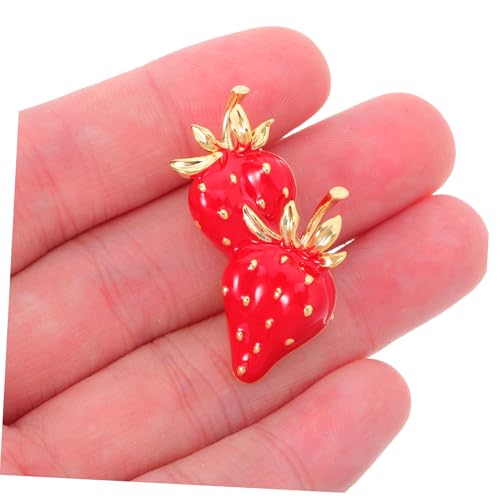 BESPORTBLE Erdbeer Brosche für Damen Fruchtiger Anstecker Modisches Schmuckaccessoire für Kleidung Rucksack Hut Vielseitig Tragbar zu Geburtstag Hochzeit Party und Alltag von BESPORTBLE