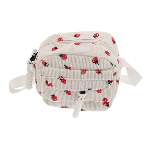 BESPORTBLE Kleiner Corduroy Umhängetasche Für Damen Stilvolle Crossbody Tasche Für Mädchen Und Frauen Für Reisen Alltag Und Shopping Leichte Tragbare Handtasche in Weiß von BESPORTBLE