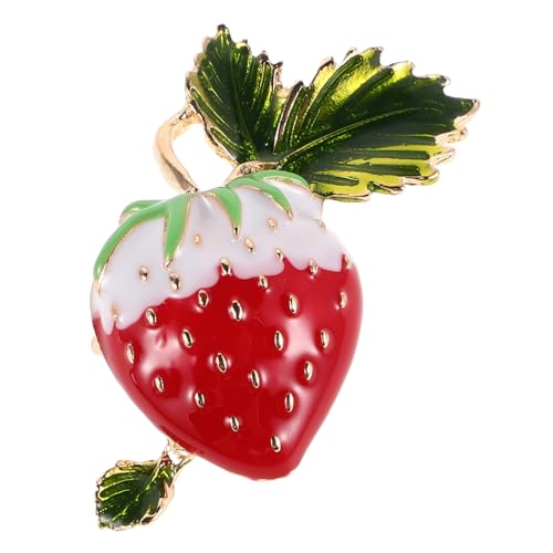 BESPORTBLE Erdbeer-anstecknadel Mit Realistischem Obst-motiv Emaille-brosche Als Dekoratives Accessoire Für Kleidung Taschen Und Hüte Sicherer Clip Für Kragen Und Schal von BESPORTBLE