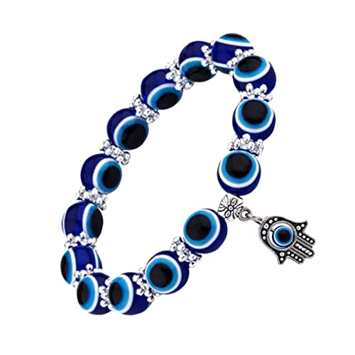 BESPORTBLE Evil Eye Armband Handgefertigtes Verstellbares Armband mit Blauen Augenperlen für Männer Frauen Glücksbringer für Freundschaft Besondere Anlässe von BESPORTBLE