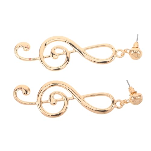 BESPORTBLE Exklusive Musiknoten Ohrstecker Damen Kreative Übertriebene Musik Schmuck Vintage Goldfarbene Ohrringe für Party Alltag von BESPORTBLE
