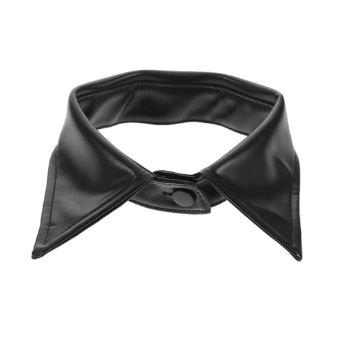 BESPORTBLE Fake- Aus Falscher Kragen Für Mantel-accessoire Mit Gefälschtem Kragen Mit Weißem Kragen Weißer Hemdkragen Abnehmbarer Weißer Kragen Pu Black von BESPORTBLE