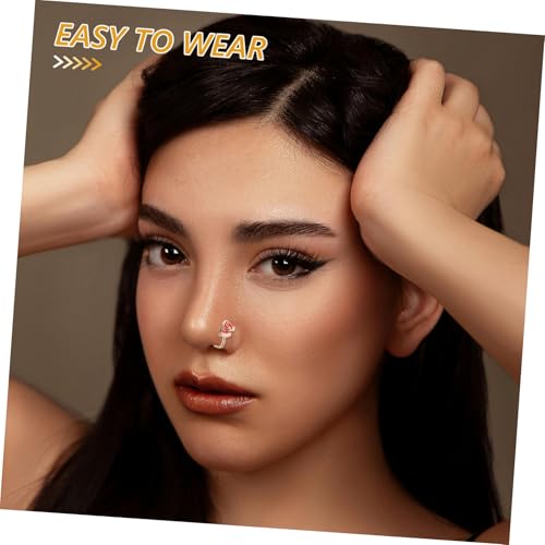 BESPORTBLE Fake Nose Ring U Form Non Piercing Nasenschmuck Leicht Anzulegen Weihnachtsserie Damen Mädchen Festlicher Schmuck von BESPORTBLE