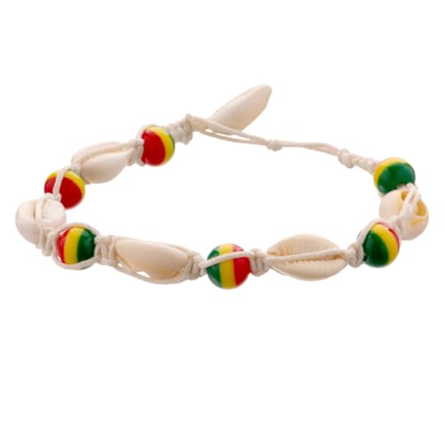 BESPORTBLE Farbenfrohe Perlenschale Fußkettchen Hülse Schmuck Strand Knöchel Muschelkette Fußkettchen aus Holzperlen gestrickte Fußkettchen Hölzern Colorful von BESPORTBLE