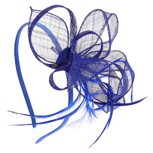 BESPORTBLE Fascinator Haarschmuck Damen Hochzeit Kopfbedeckung mit Federn Mesh für Teeparty Bankett Cosplay Elegantes Stirnband für Anlässe von BESPORTBLE