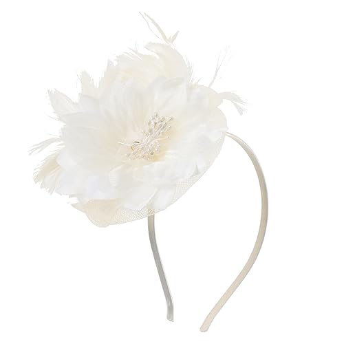BESPORTBLE Faszinator-kopfbedeckung Für Damen Floraler Faszinator-stirnband Mit Netz-design Und Federdekor Passend Zu Teeparty Hochzeit Und Formellen Anlässen von BESPORTBLE