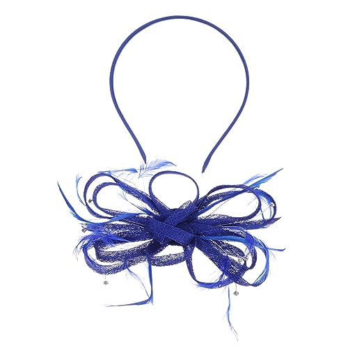 BESPORTBLE Federbohrer Bit -Haarclip Hüte Klammer Fascinators Hut Tea Party Kopfbedeckung Stirnband für Teeparty Fascinator Haarreifen Tea-Party-Fascinator-Hut Stoff Blue von BESPORTBLE